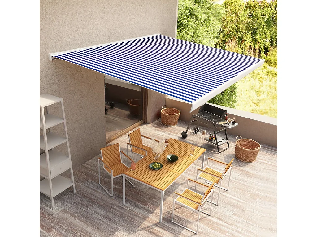 Store à cassetteotorisé 450x300 Bleu et blanc