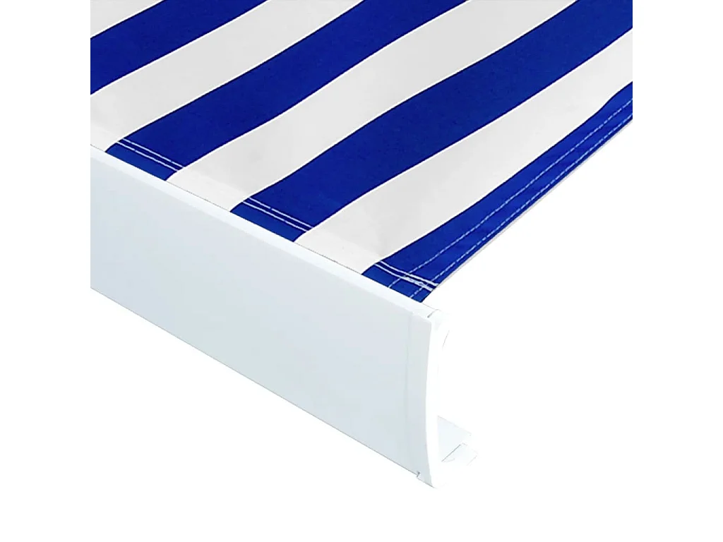 Motorisiertes Kassettenrollo 450x300 Blau und Weiß