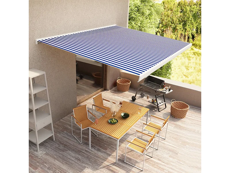 Store à cassetteotorisé 450x300 Bleu et blanc