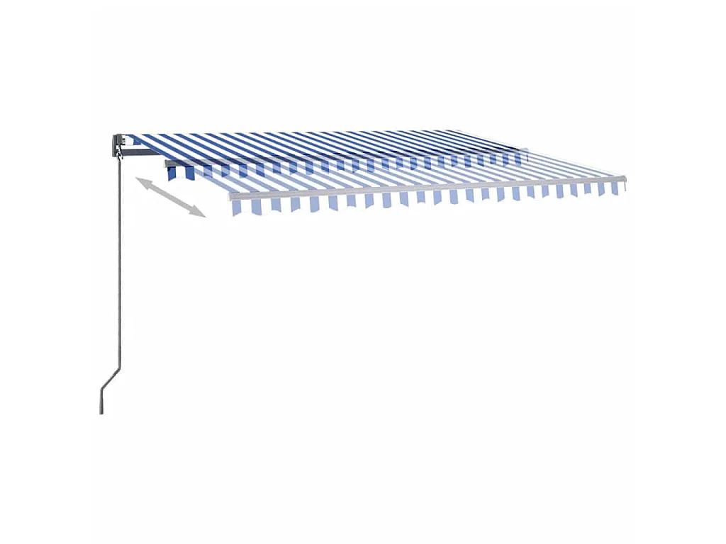 Auvent automatique sur pied 400x300 Bleu et blanc