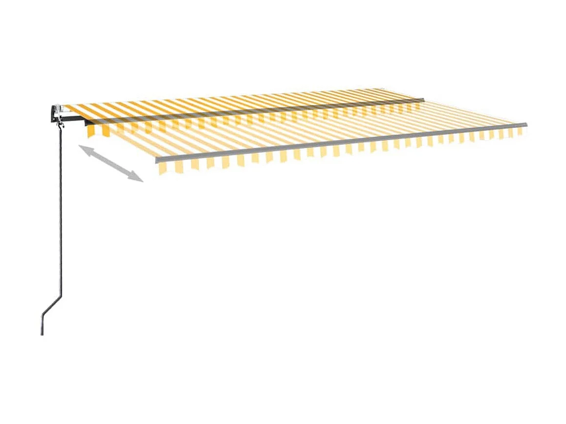 Auvent automatique capteur de vent/LED 500x300cm Jaune et blanc