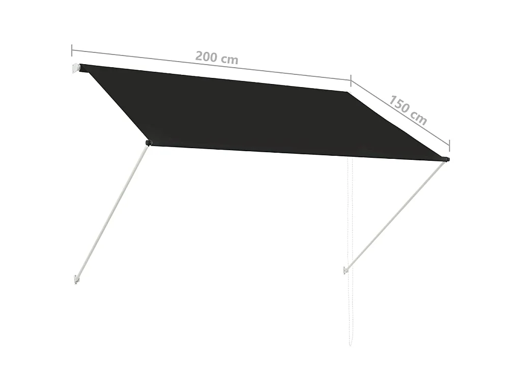 Toldo retráctil 200x150 Antracita