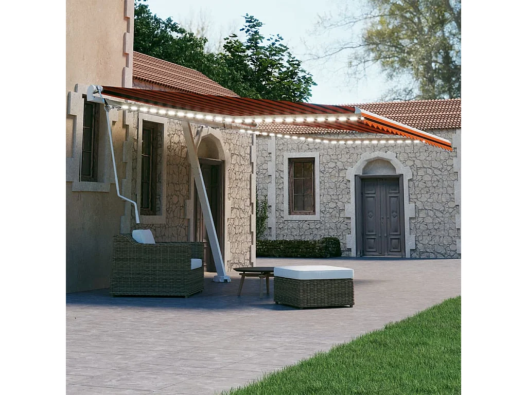 Auvent automatique capteur de vent/LED 450x300 Orangearron