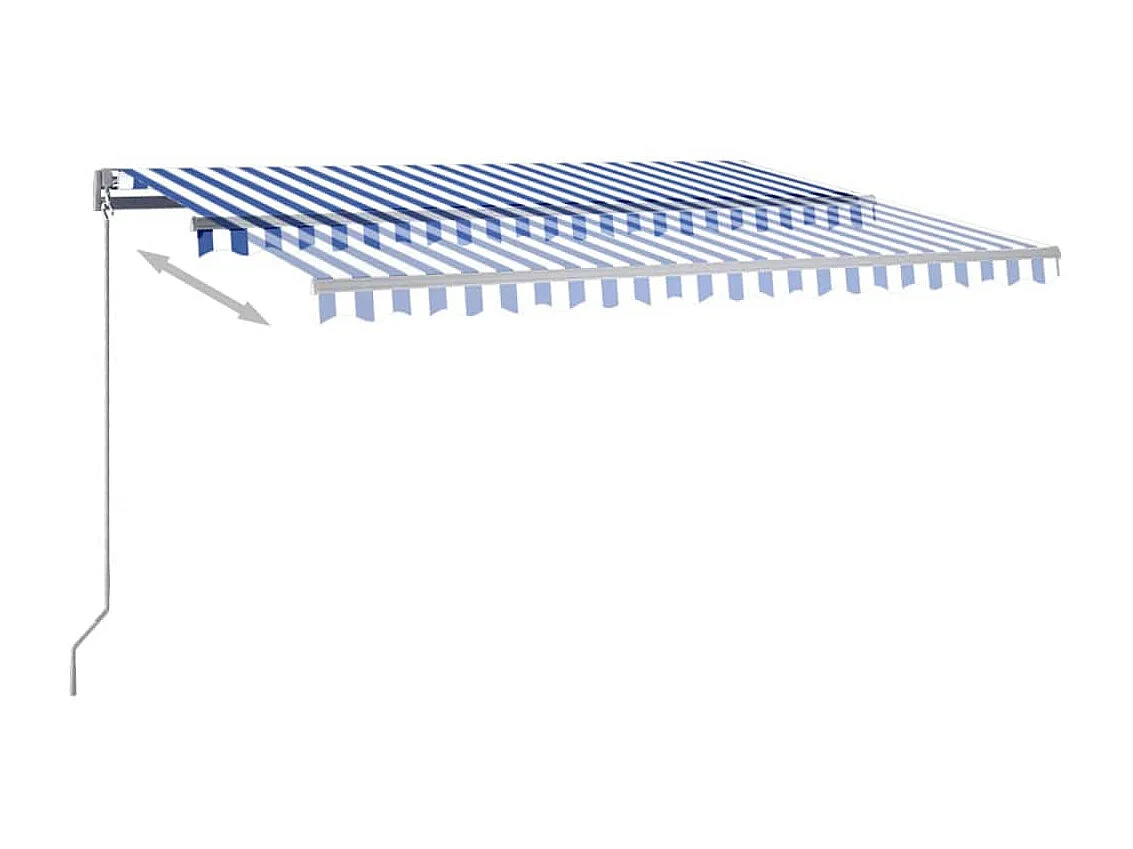Auvent automatique sur pied 400x350 Bleu/Blanc
