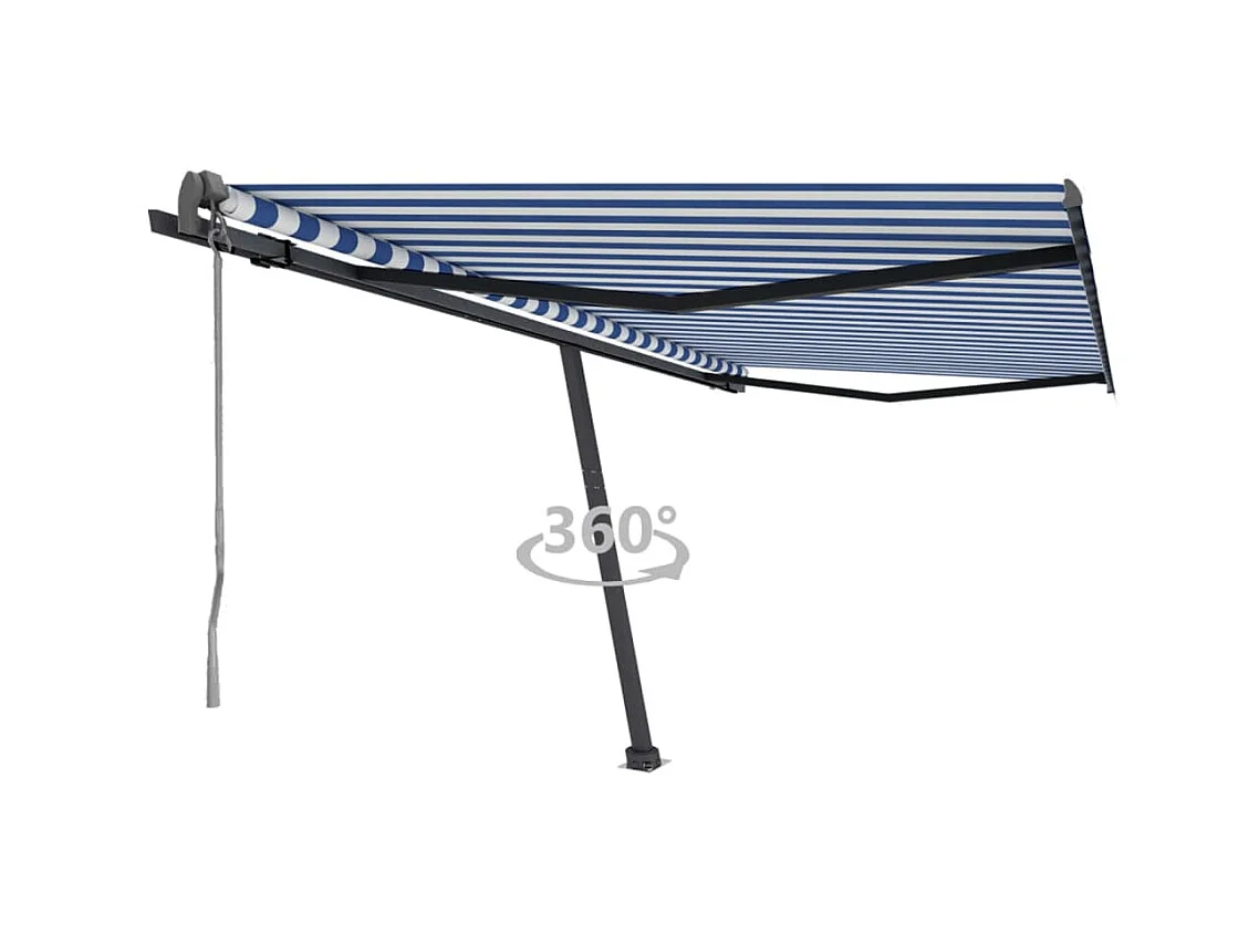 Auvent automatique sur pied 400x350 Bleu/Blanc