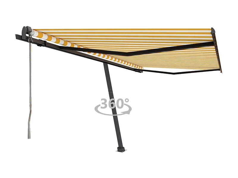 Auvent automatique sur pied 450x350 Jaune/Blanc