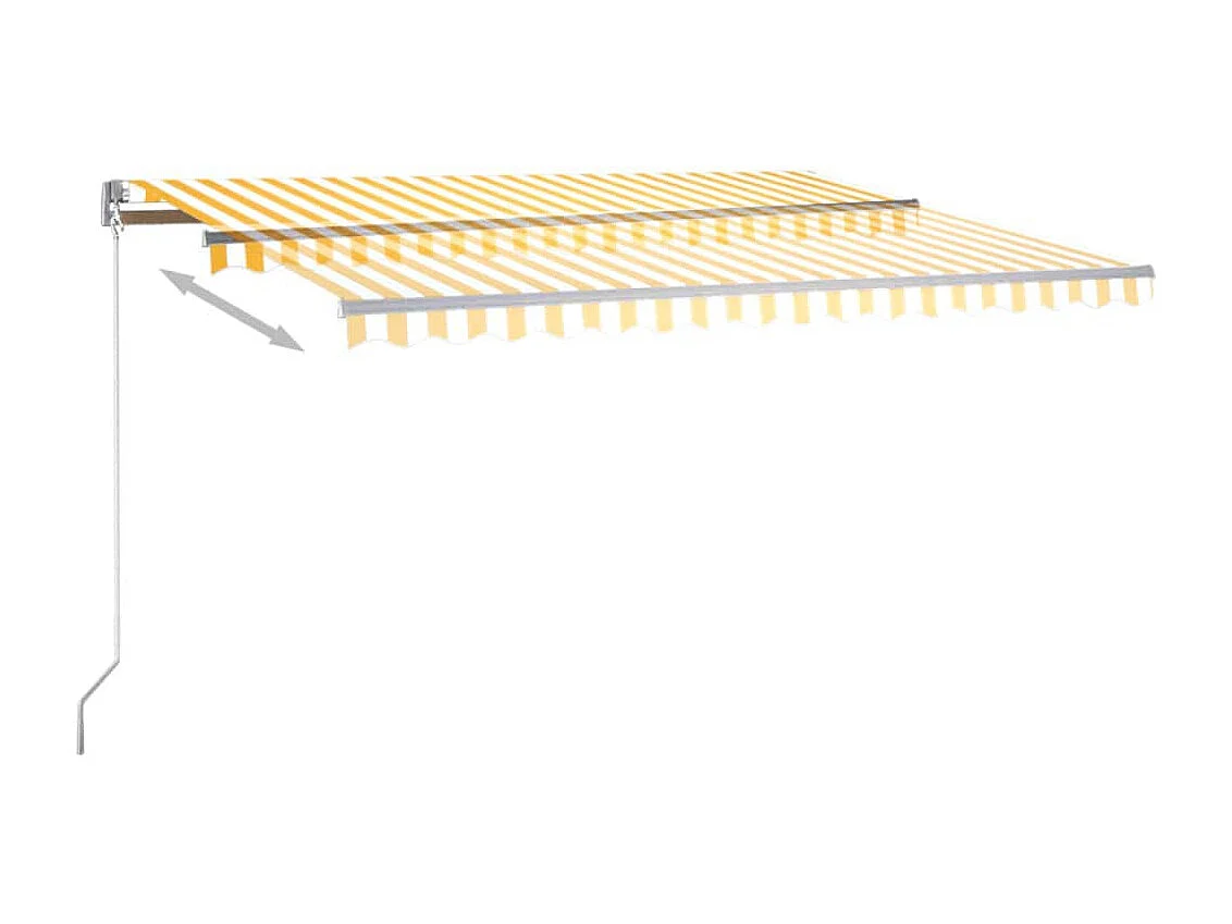 Auvent automatique sur pied 450x350 Jaune/Blanc