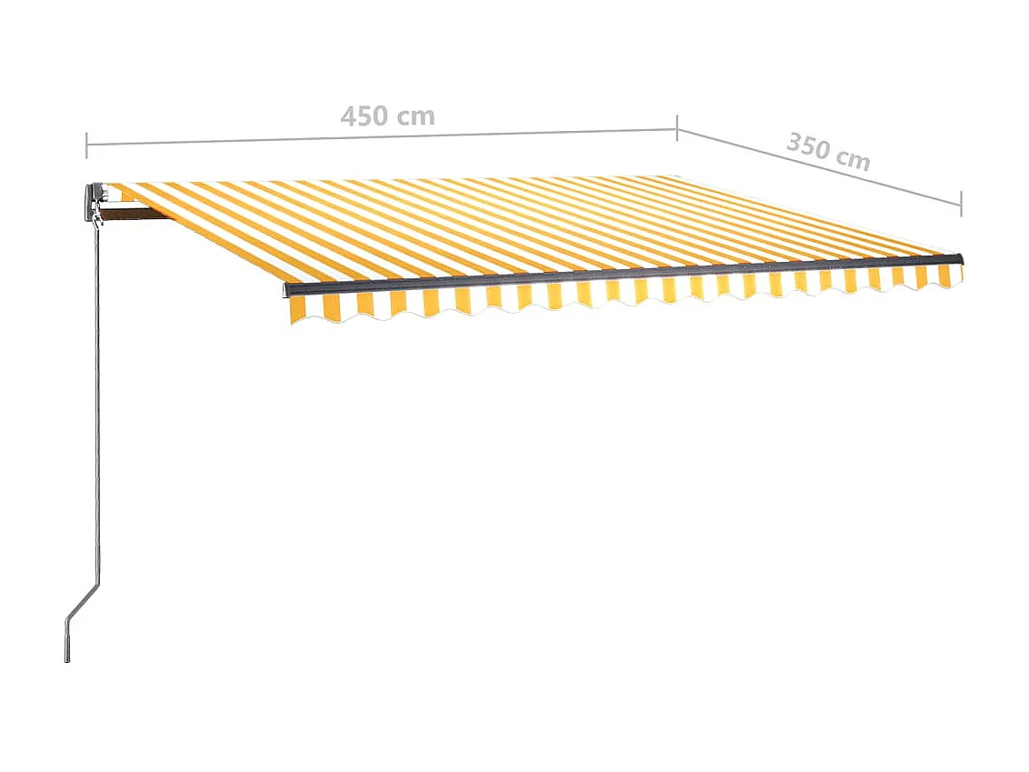 Auvent automatique sur pied 450x350 Jaune/Blanc