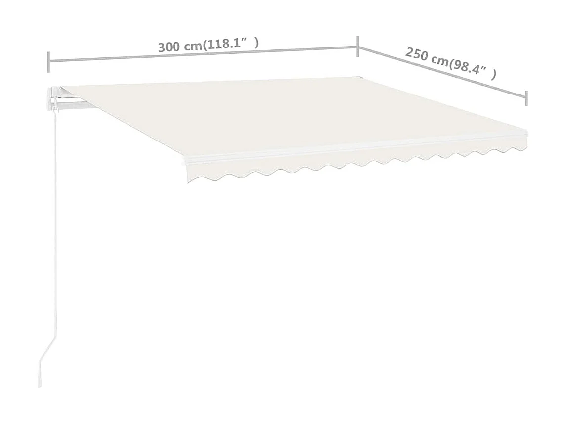 Einziehbare Markise zu Fuß 300x250 Creme