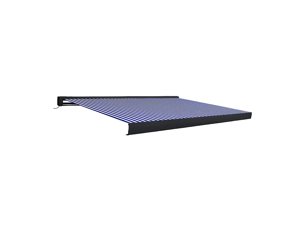Motorisiertes Kassettenrollo 450x300 Blau und Weiß