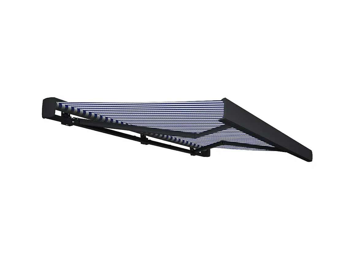 Motorisiertes Kassettenrollo 450x300 Blau und Weiß