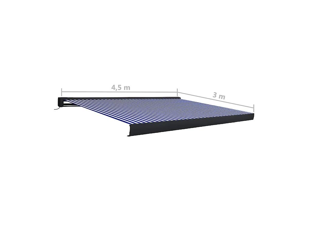 Motorisiertes Kassettenrollo 450x300 Blau und Weiß