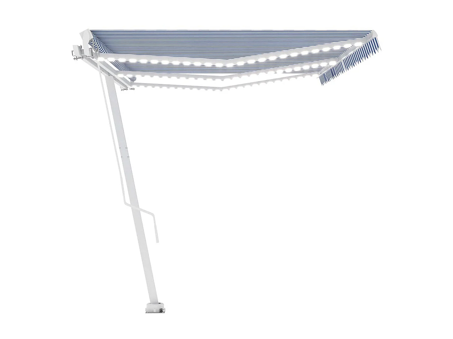 Uitschuifbare luifel met LED 600x350 Blauw en wit