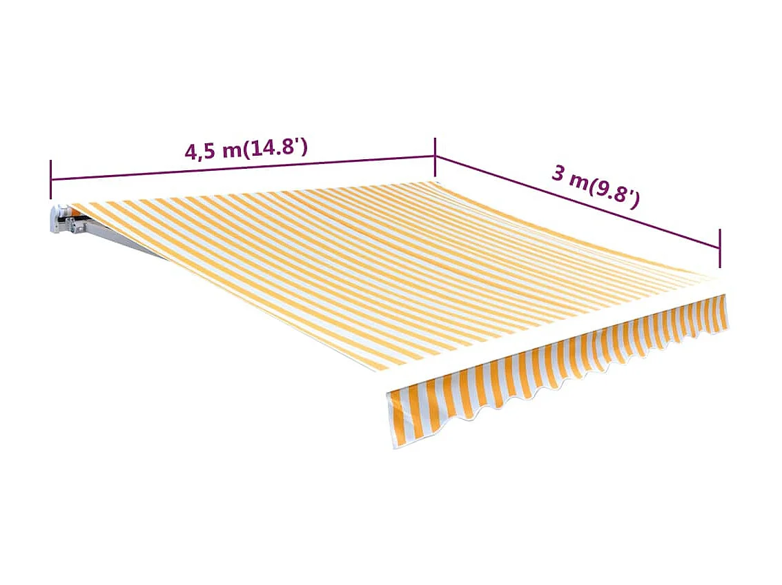 Toile d'auvent Orange et blanc 450x300