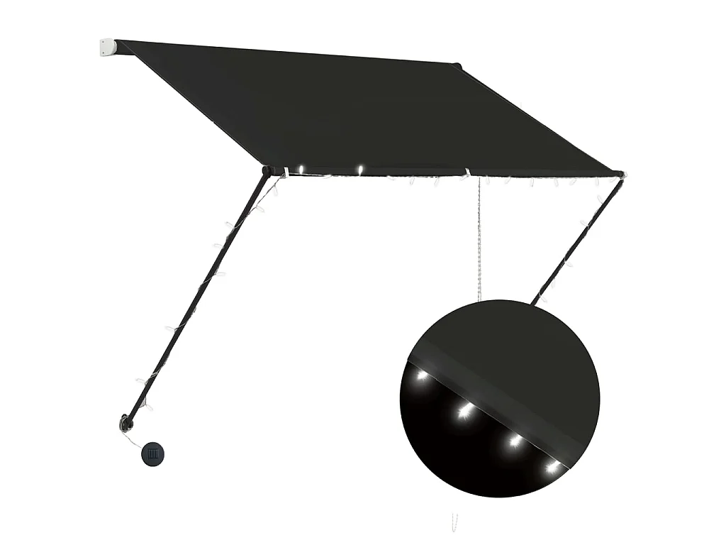 Tenda retrattile con LED 150x150 Antracite