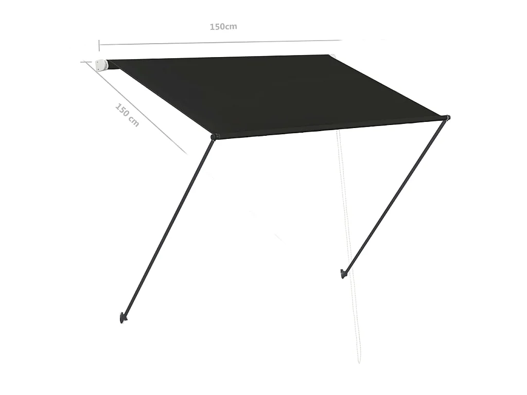 Tenda retrattile con LED 150x150 Antracite