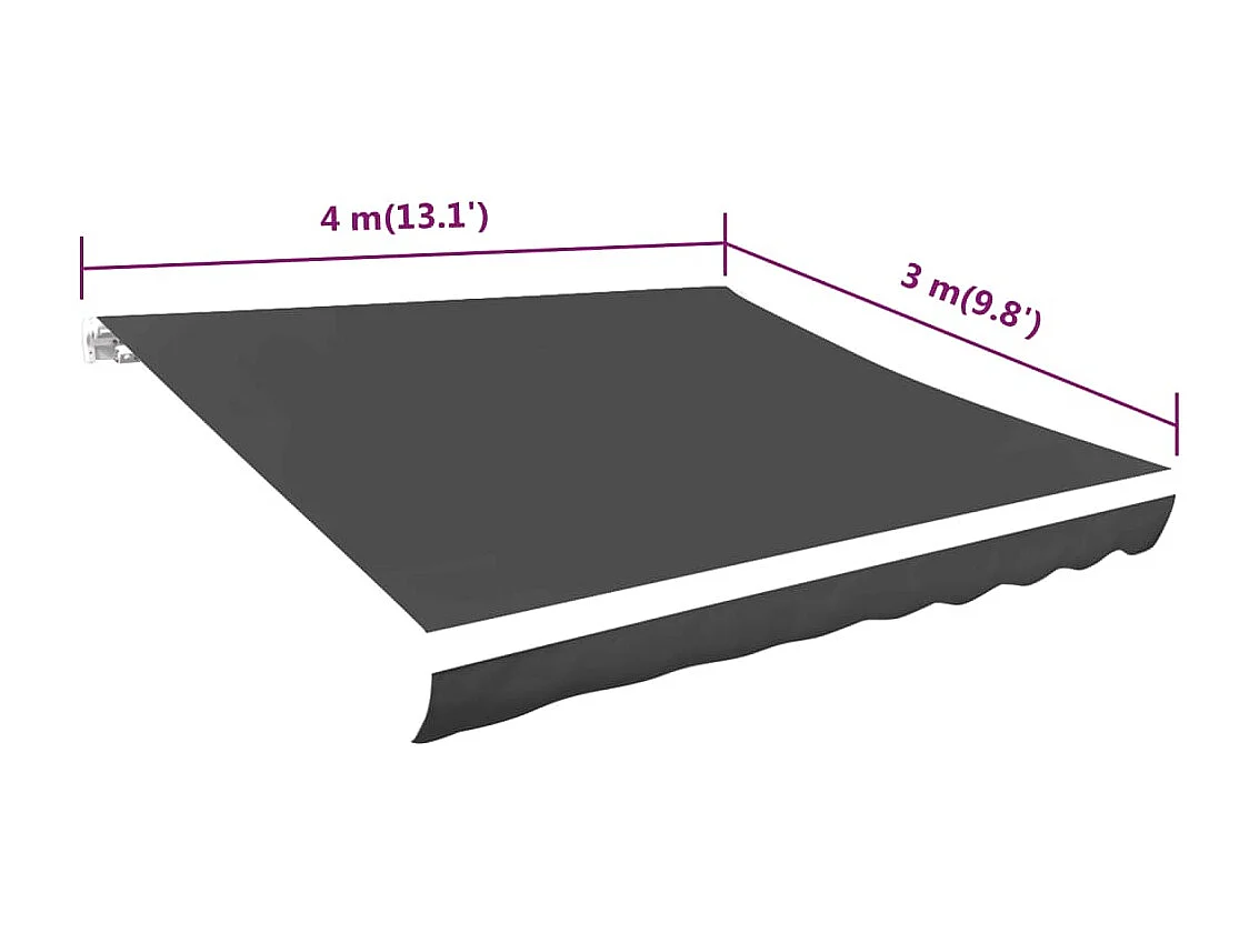 Lona para toldo antracite 400x300