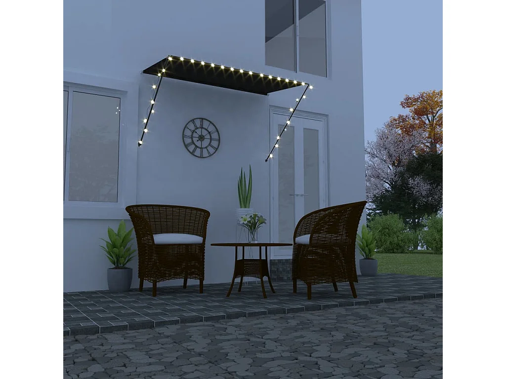 Auvent rétractable avec LED 250x150 Anthracite