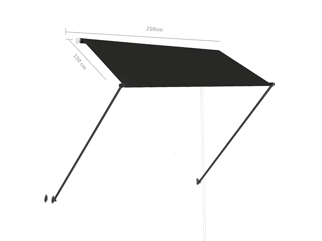 Auvent rétractable avec LED 250x150 Anthracite