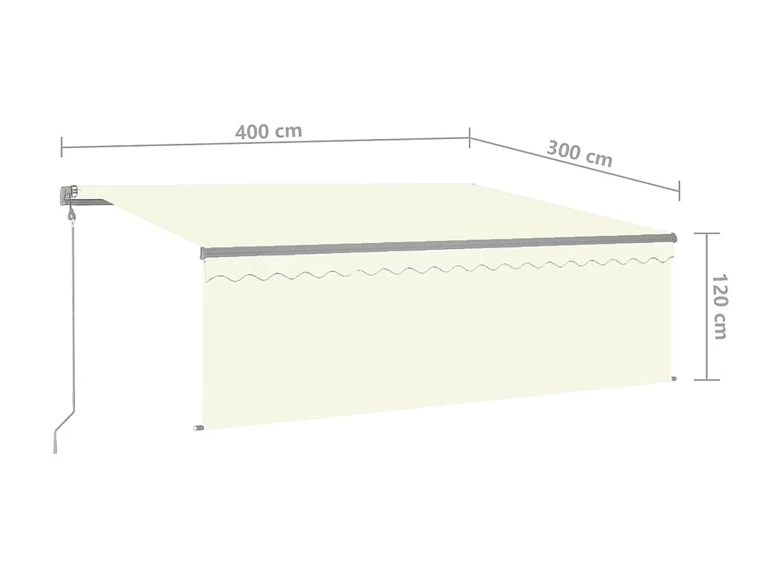 Tendalino retrattile automatico con oscurante 4x3 Crema
