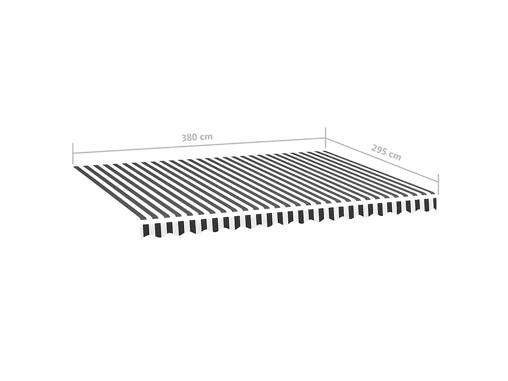 Tissu de remplacement pour auvent Anthracite et blanc 4x3