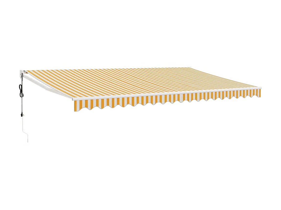 Auvent rétractable automatique jaune et blanc 5x3