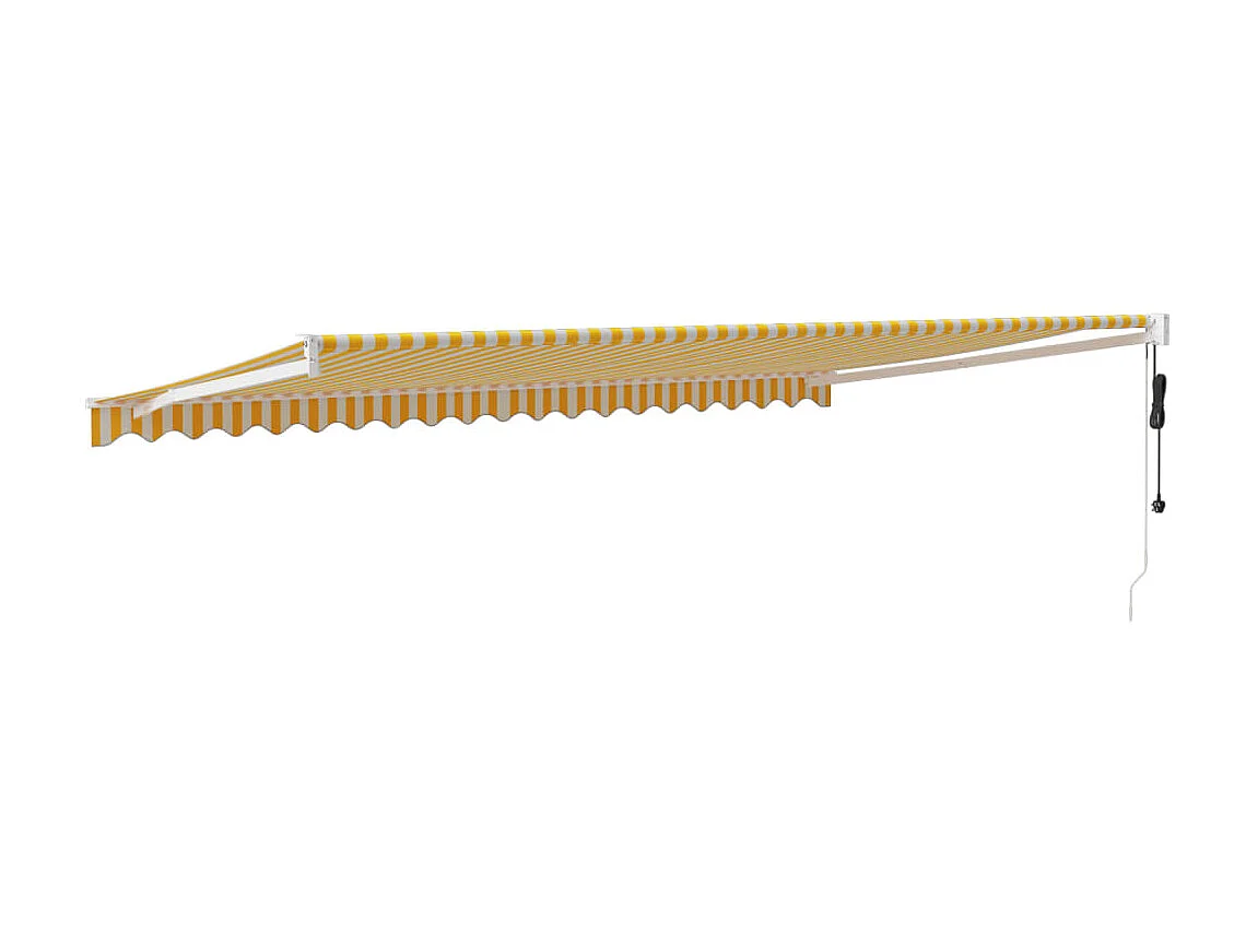 Auvent rétractable automatique jaune et blanc 5x3