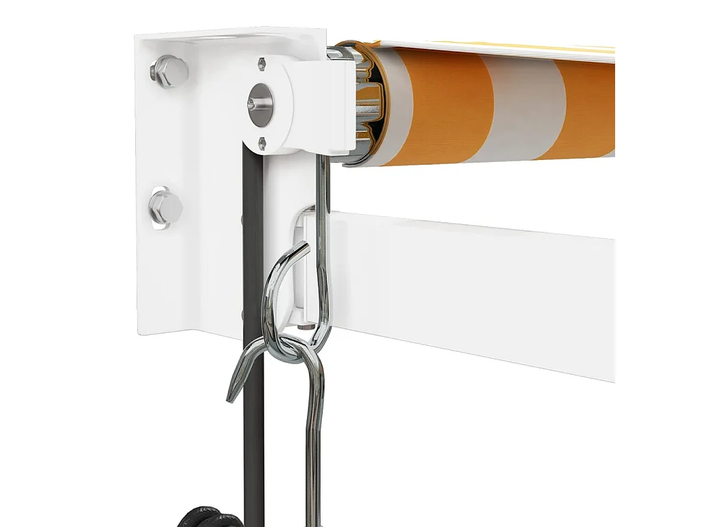 Auvent rétractable automatique jaune et blanc 5x3