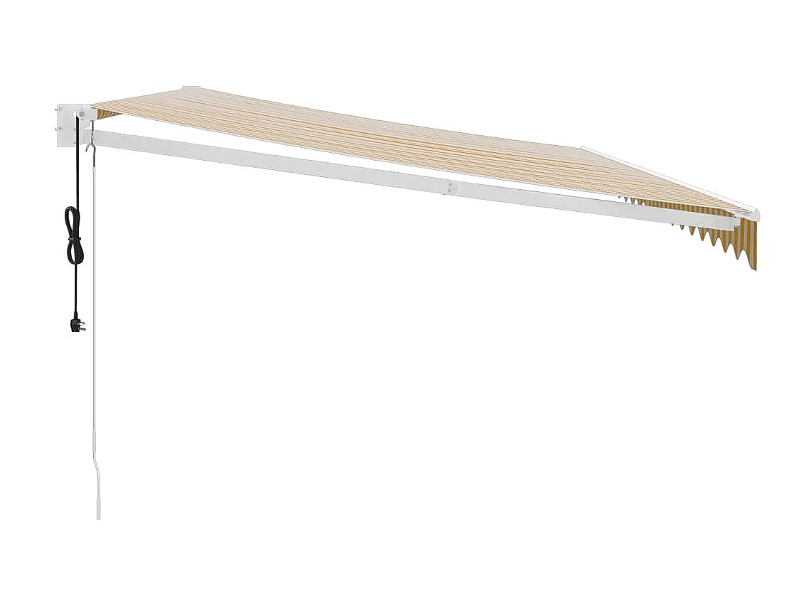 Auvent rétractable automatique jaune et blanc 5x3