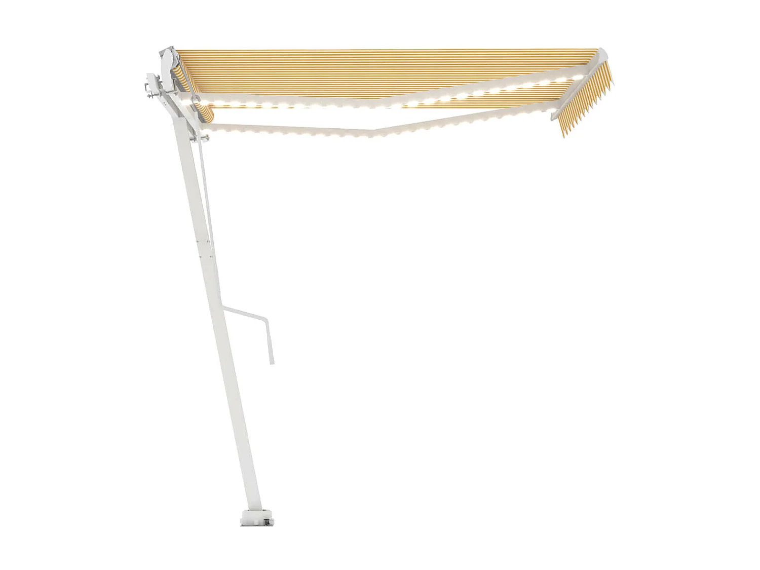 Tenda automatica con sensore vento/LED 350x250 cm Giallo e bianco