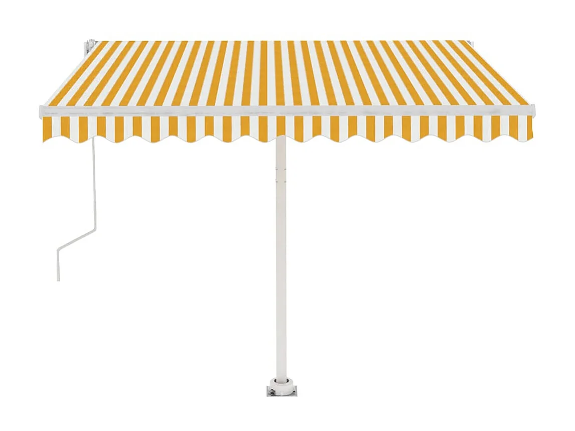 Tenda automatica con sensore vento/LED 350x250 cm Giallo e bianco