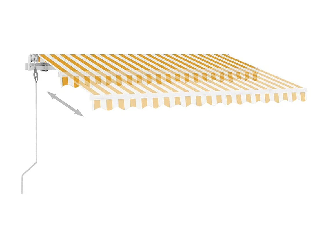 Tenda automatica con sensore vento/LED 350x250 cm Giallo e bianco