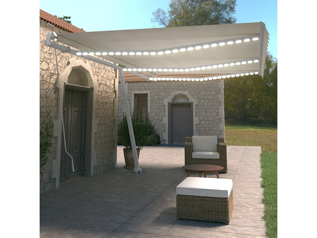 Toldo retrátil com LED 600x350 Creme