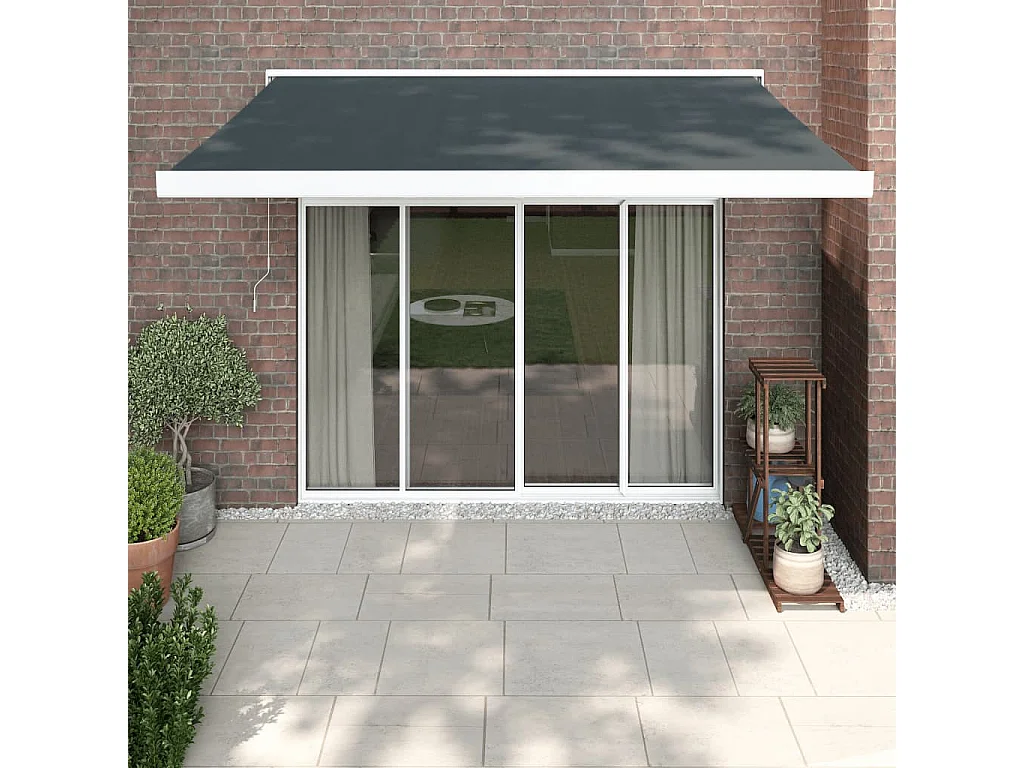 Toldo retrátil antracite em tecido 3x2,5 e alumínio