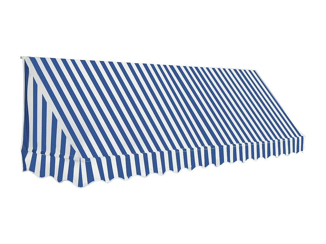 Auvent de bistro 350x120 Bleu et blanc