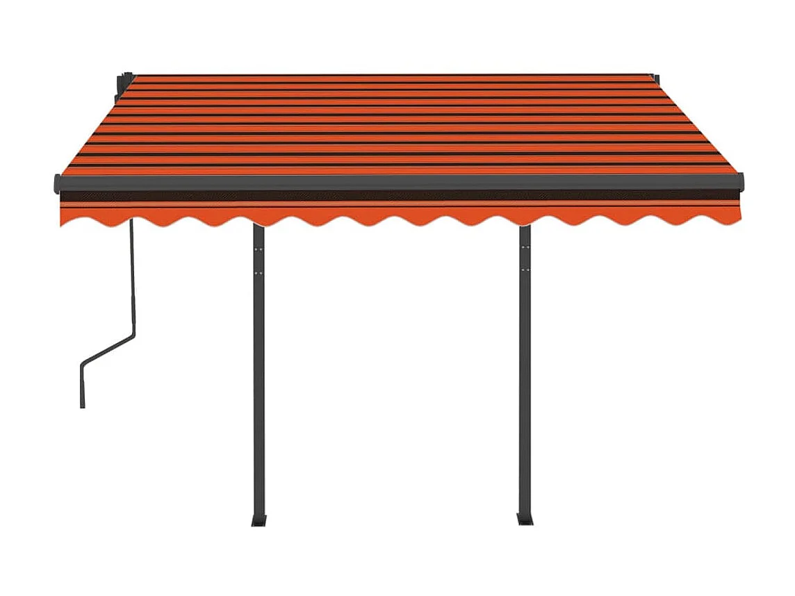 Auvent rétractable automatique et poteaux 3x2,5 Orangearron