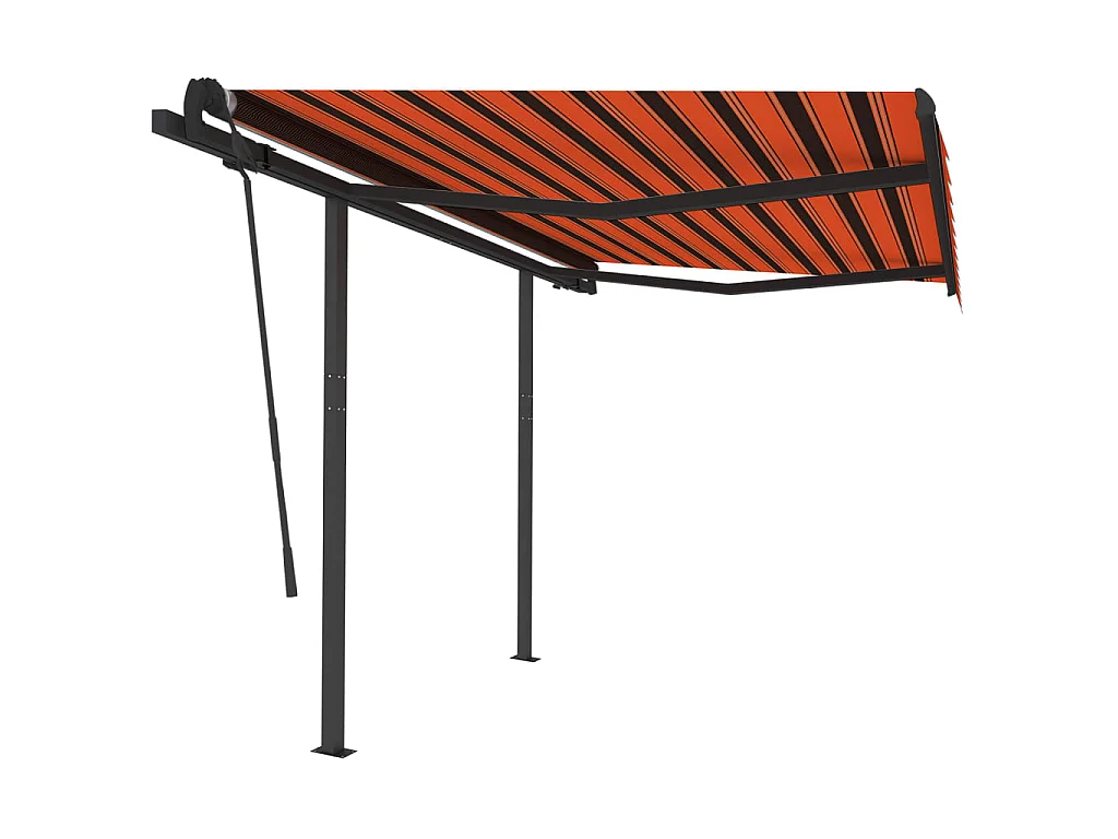 Auvent rétractable automatique et poteaux 3x2,5 Orangearron