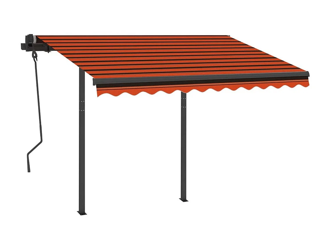Auvent rétractable automatique et poteaux 3x2,5 Orangearron