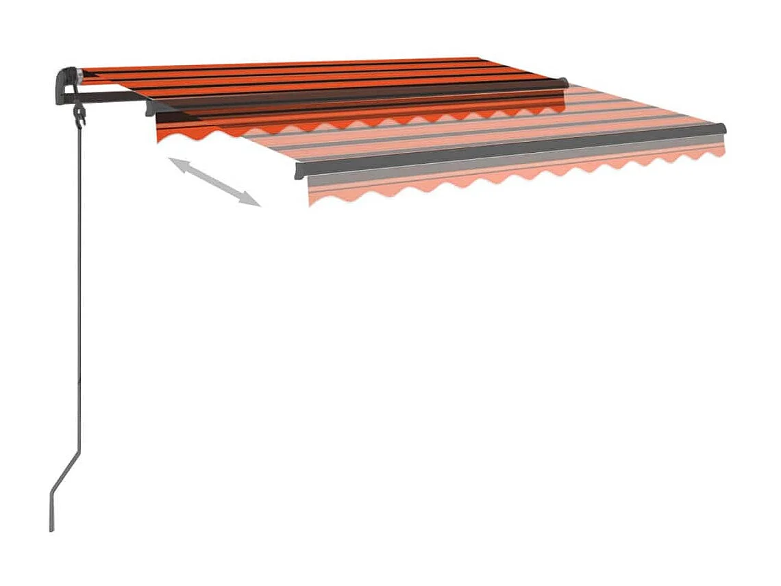 Auvent rétractable automatique et poteaux 3x2,5 Orangearron