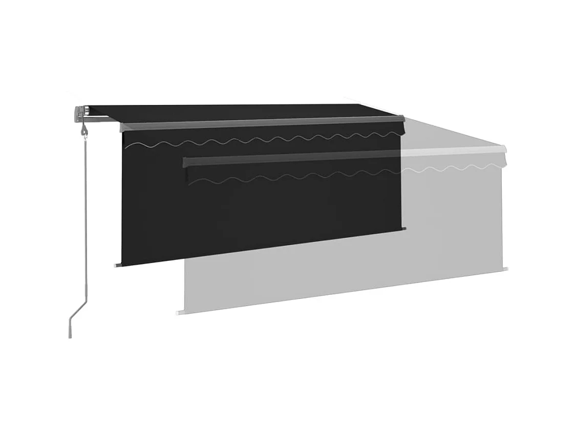 Automatisch einziehbare Markise mit Rollo 3x2,5 Anthrazit