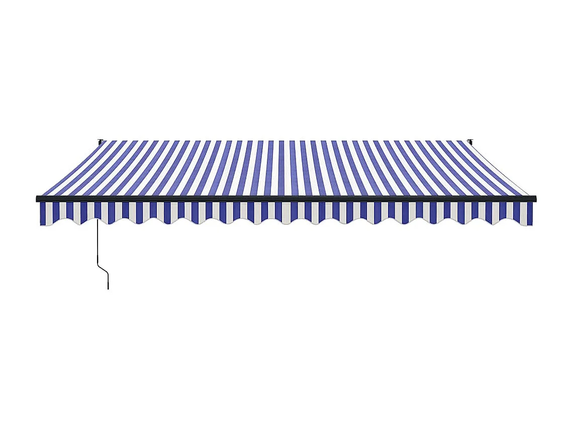 Toldo retrátil automático azul e branco 4,5x3