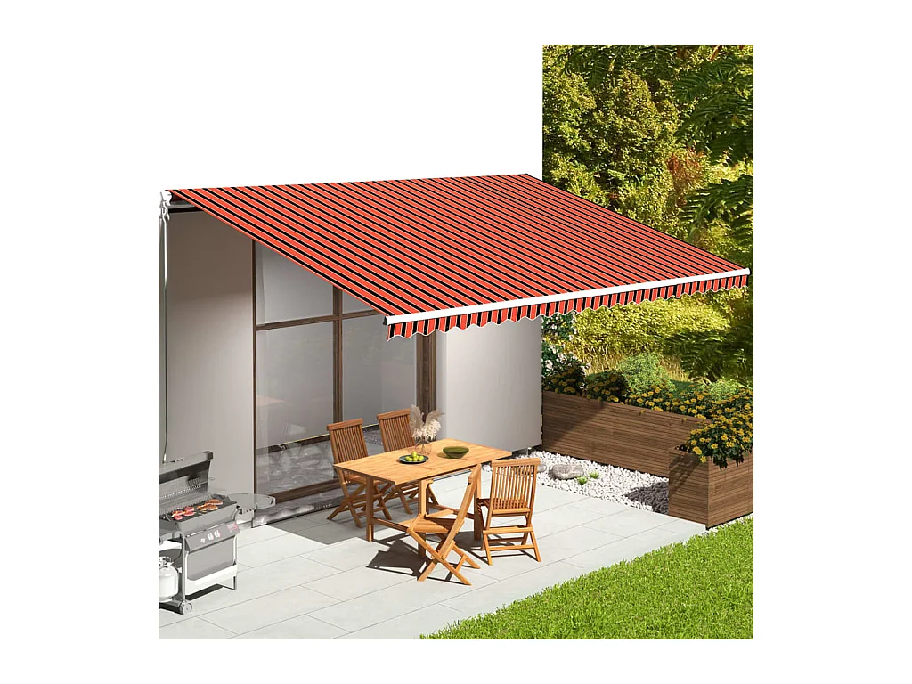 Tissu de remplacement pour auvent Orange etarron 6x3,5