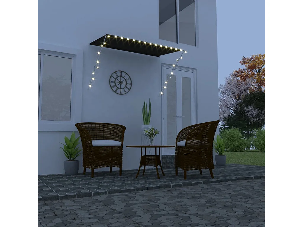 Auvent rétractable avec LED 200x150 Anthracite