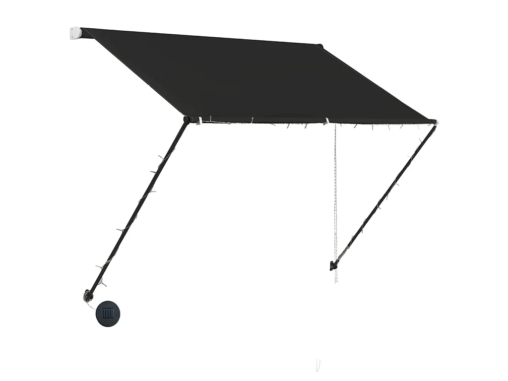 Uitschuifbaar zonnescherm met LED 200x150 Antraciet