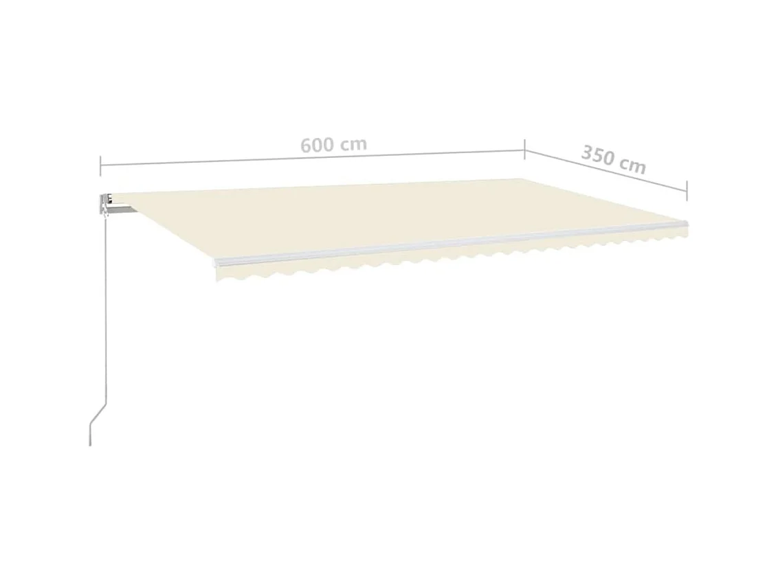 Einziehbare Markise mit LED 600x350 Creme