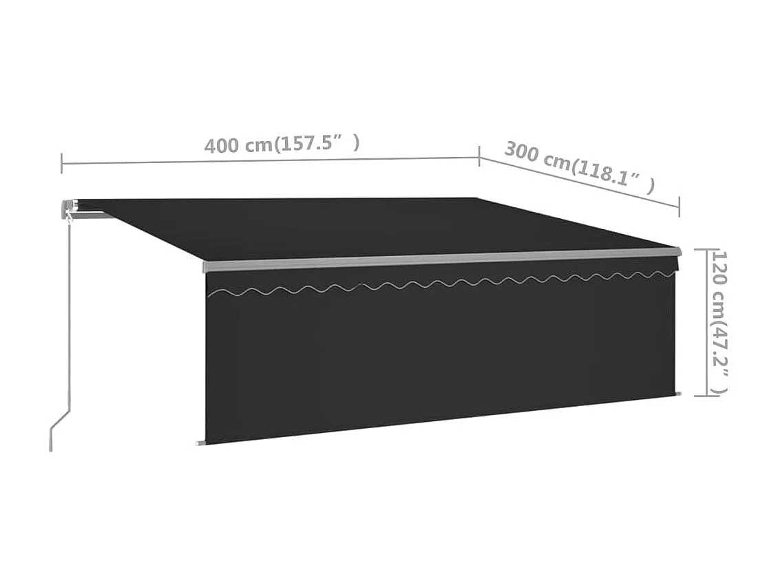 Auventanuel rétractable et store et LED 4x3 Anthracite