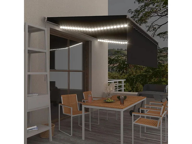 Auventanuel rétractable et store et LED 4x3 Anthracite