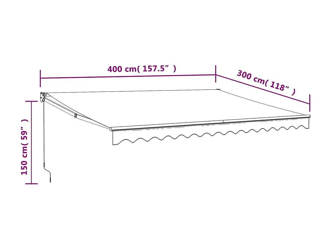 Auvent rétractable automatique crème 4x3