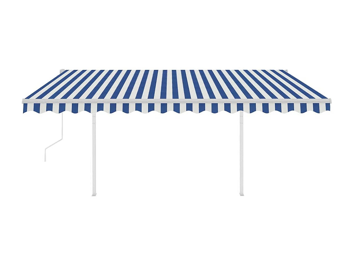 Auvent automatique capteur de vent LED 4,5x3,5 Bleu et blanc