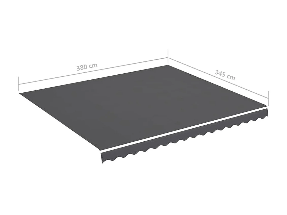Vervangingsdoek voor luifel Antraciet 4x3,5